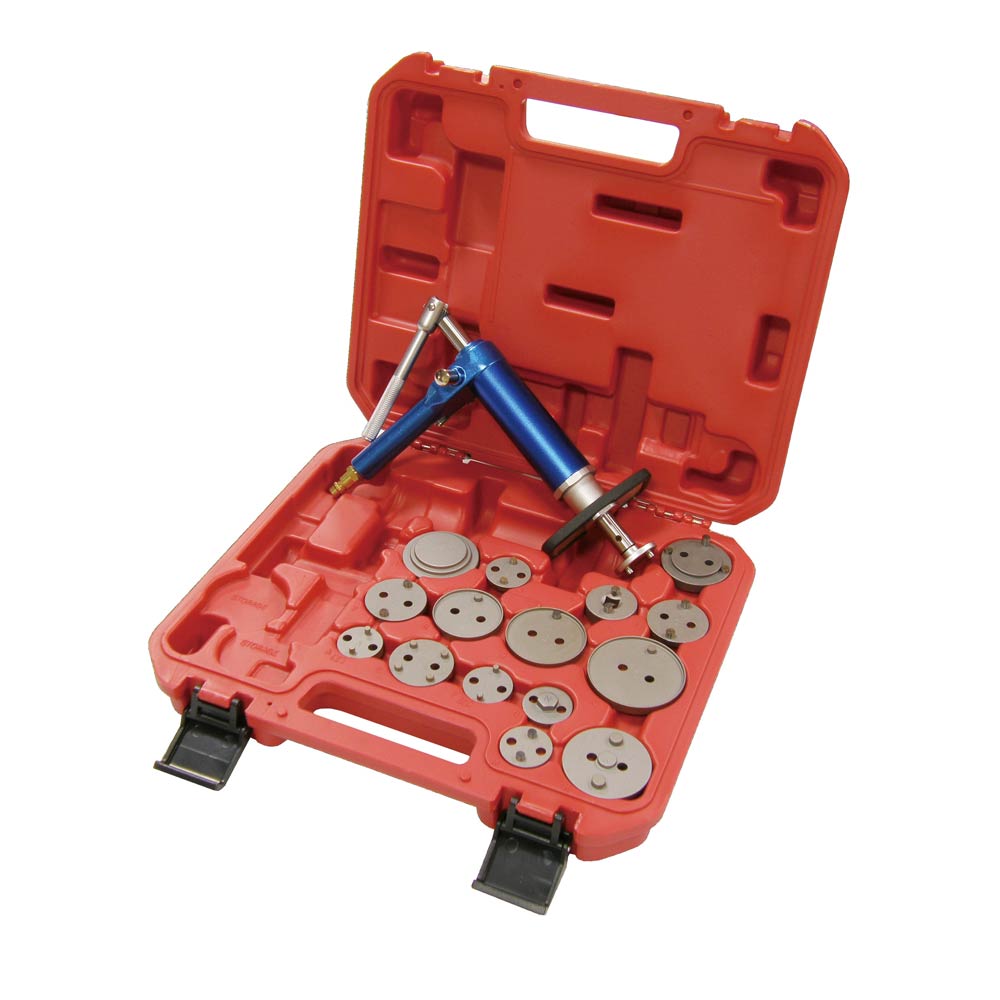 Bremskolben-Rücksteller pneumatisch mit 15 Adaptern