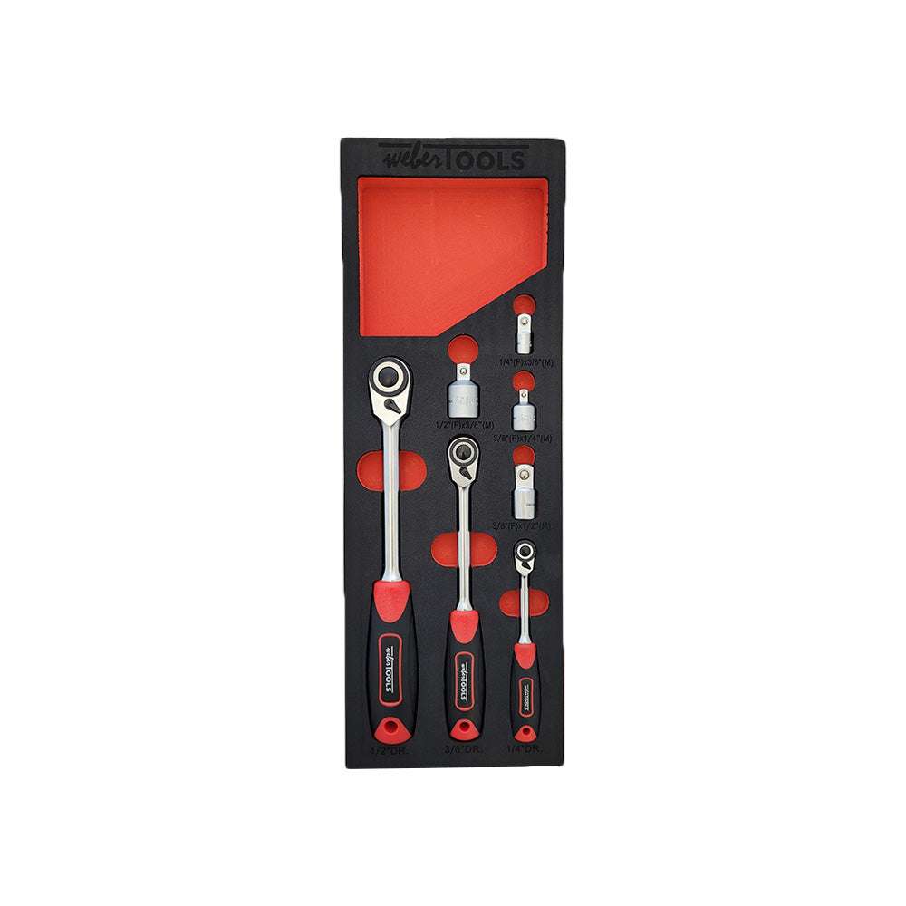 Ratschensatz für enge Stellen, 1/4, 3/8 und 1/2 Zoll