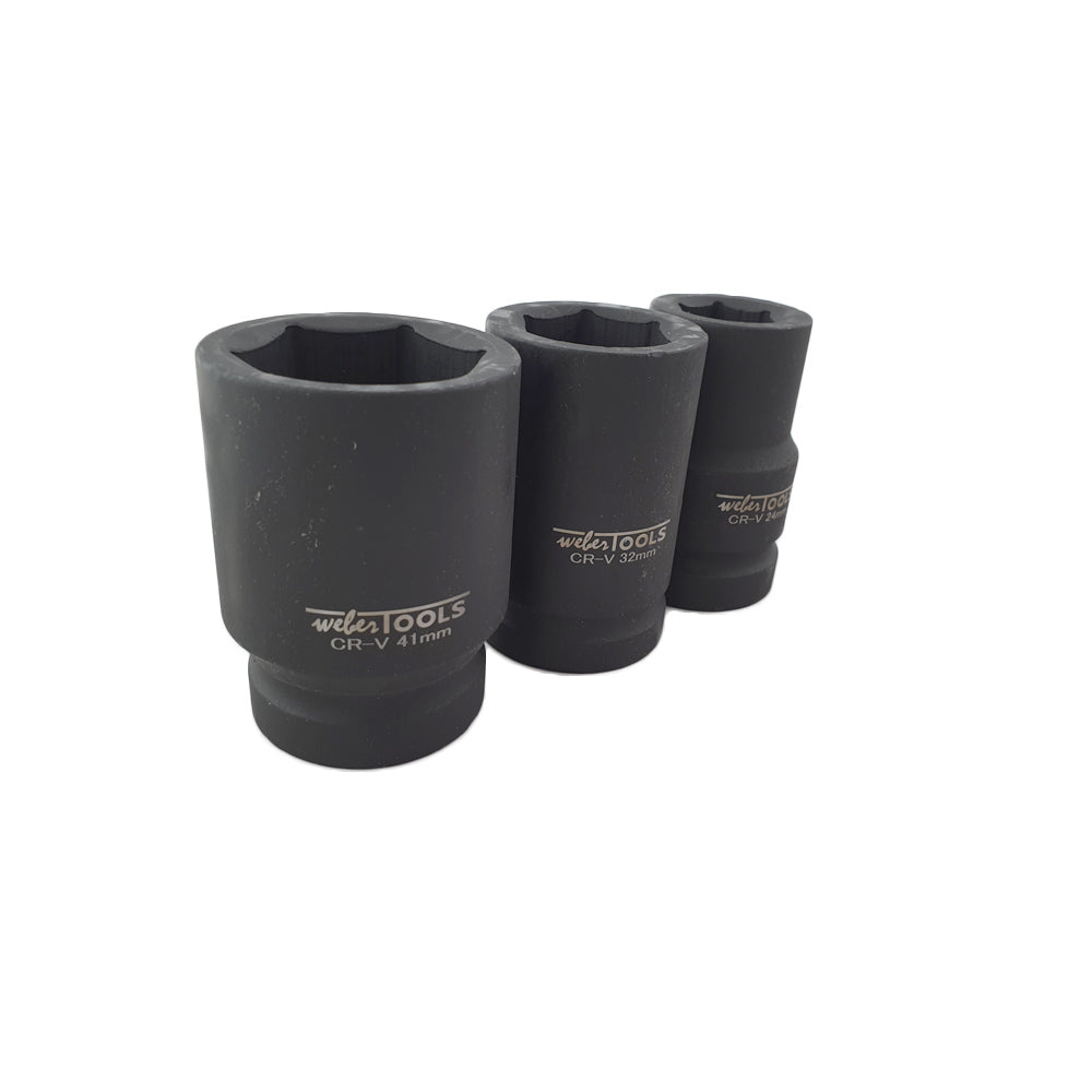 Kraft-Steckschlüsselsatz 1 Zoll, 24 bis 41 mm – Ansicht 2