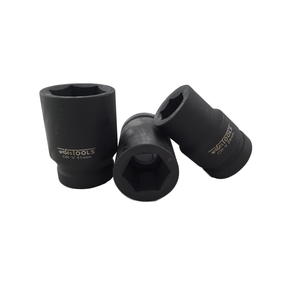 Kraft-Steckschlüsselsatz 1 Zoll, 24 bis 41 mm